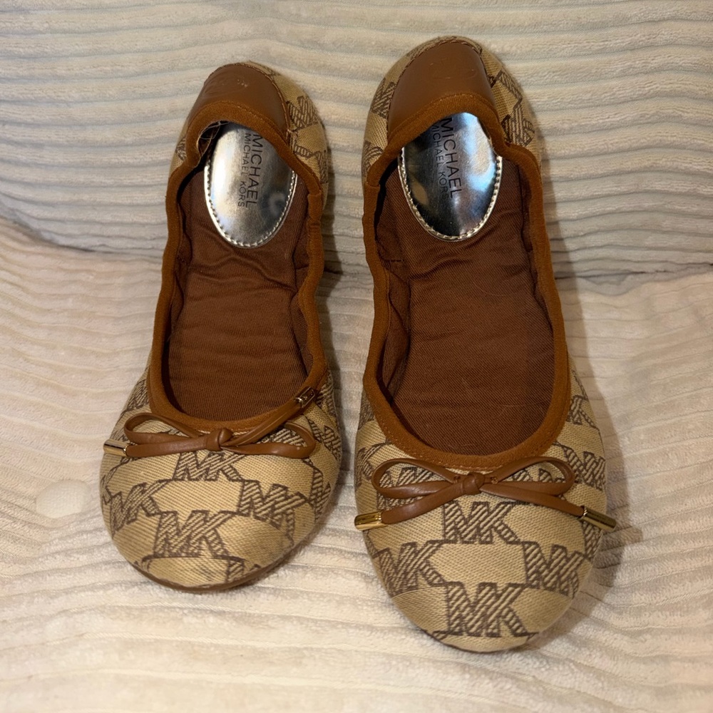 Michael Kors Brown Logo Flats